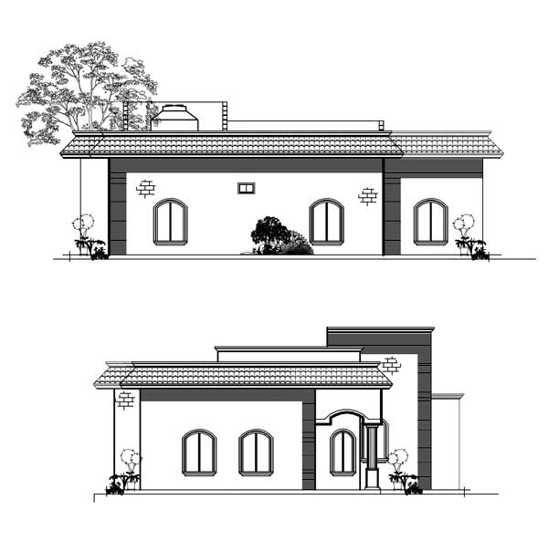 Plano de casa de un piso en Autocad