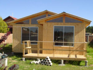 Planos de casa de madera con 3 dormitorios y 63m2