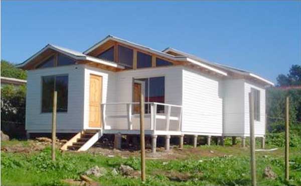 Fachada plano de casa prefabricada