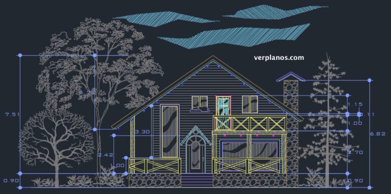 Descargar plano de casa de 10&#215;10 en archivo .DWG ¡Gratis!