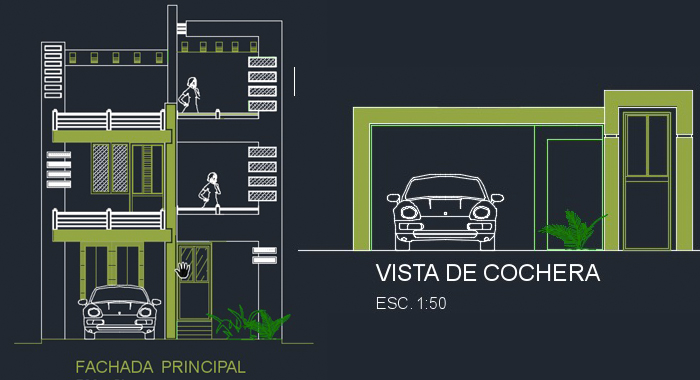 Plano de casa de 3 pisos con 82.7 metros cuadrados