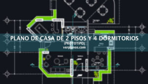 Plano de casa grande 2 pisos y 4 dormitorios