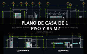 Plano de cabaña de 1 piso y 85m2 habitables