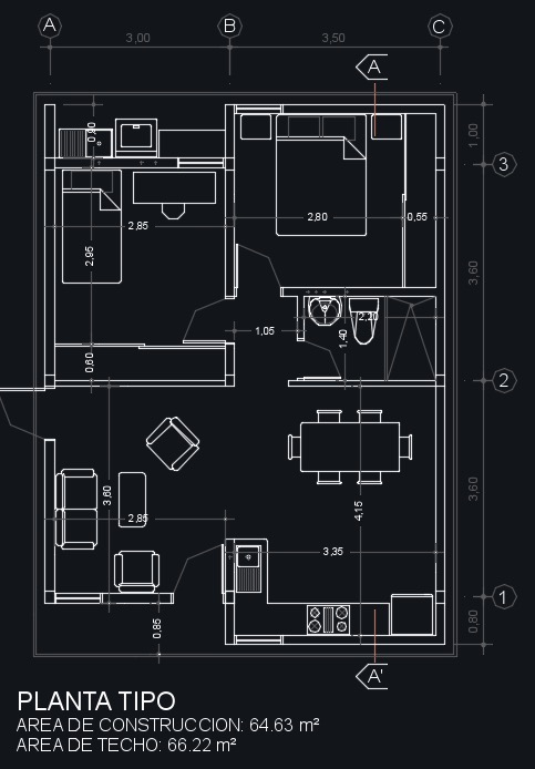 plano de casa en autocad para descargar dwg