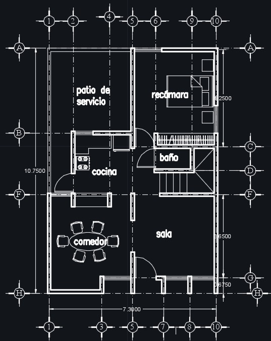 Vista previa del primer piso del plano de casa