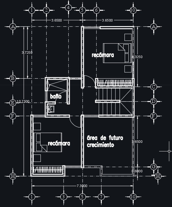 Vista previa del segundo piso del plano de casa