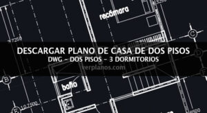 Descargar plano de casa de 2 pisos con 3 dormitorios 7×10
