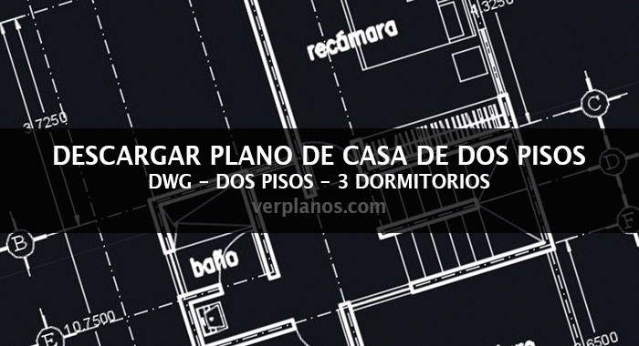 Descargar plano de casa de 2 pisos con 3 dormitorios 7&#215;10