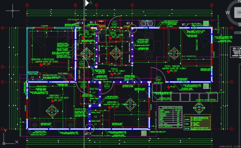 Descargar Plano de casa social completo de 46m2 (.DWG)