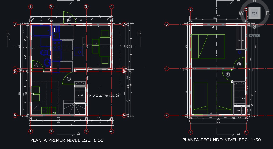 Vista previa de planos de casa social, primer y segundo piso