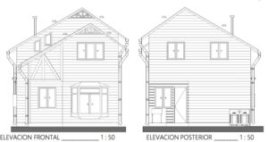 Descargar plano de casa social 70m2 y 2 pisos