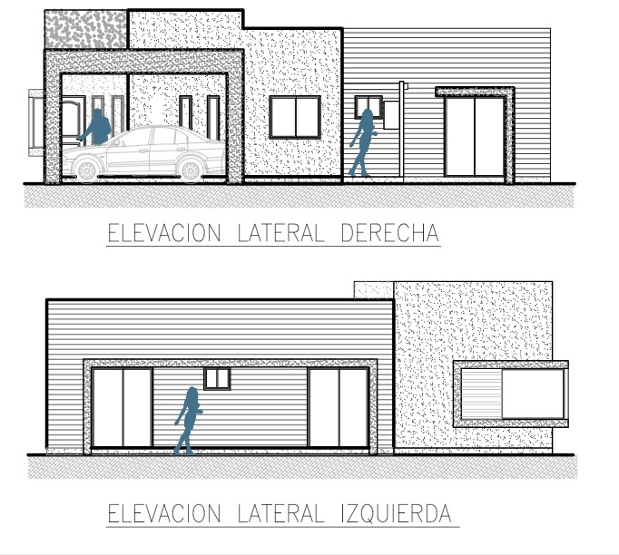 Fachada frontal de casa prefabricada estilo mediterráneo