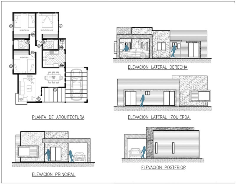 Planta de arquitectura de vivienda prefabricada