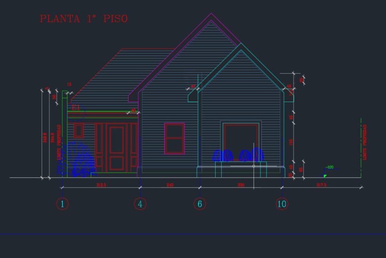 Descargar plano de cabaña de 1 piso en Autocad Formato DWG