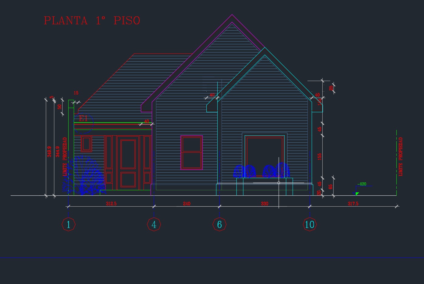 Descargar plano de cabaña de 1 piso en Autocad Formato DWG
