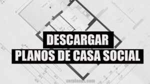 Planos de casa social de 1 piso y 3 dormitorios con medidas