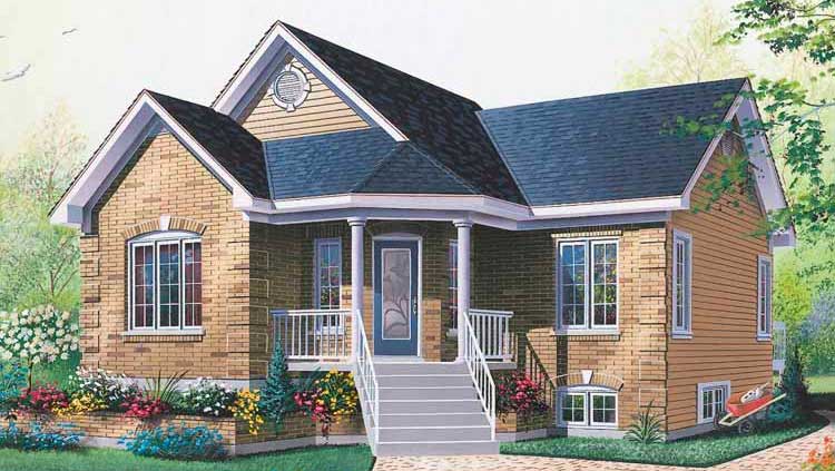 Fachada plano de casa rústica