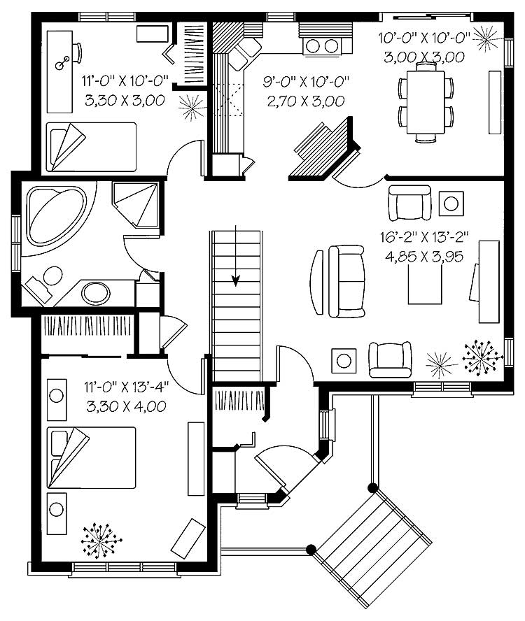 Plano de casa rústica simple y fácil de construir