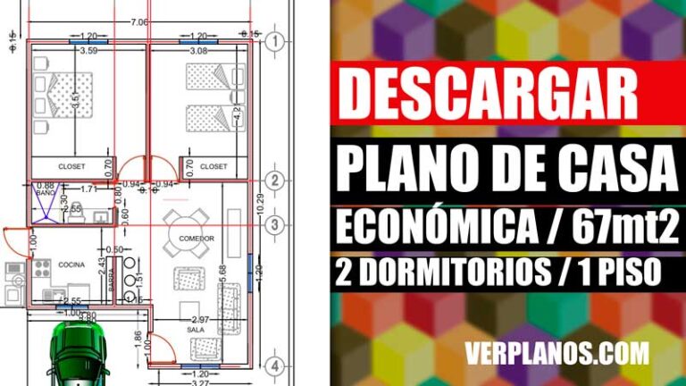 Descargar plano de casa económica con medidas en Autocad