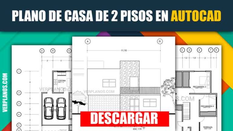 Plano de casa de 2 pisos y 4 dormitorios para descargar