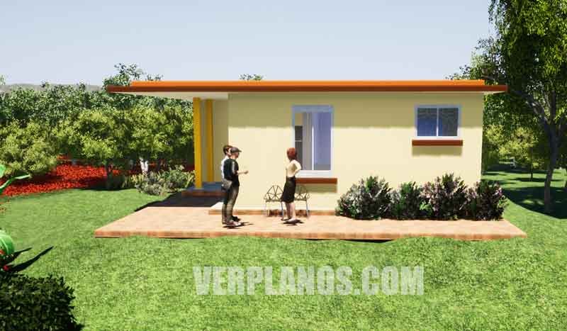 Vista previa plano de casa fachada