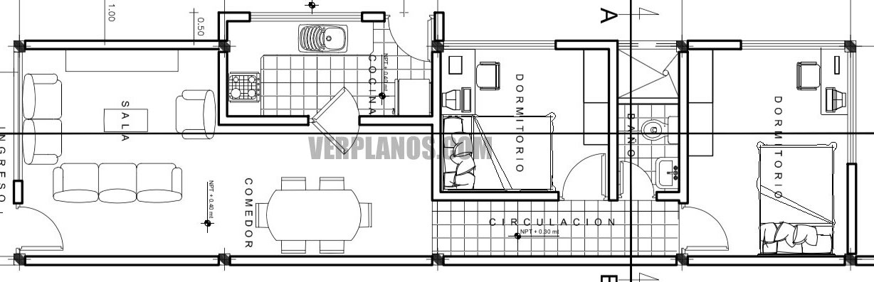 plano de casa para sitio angosto vista previa