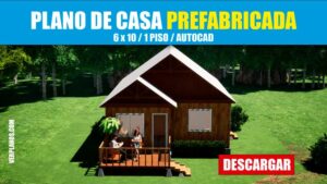 Planos de casa Prefabricada con medidas en AutoCAD