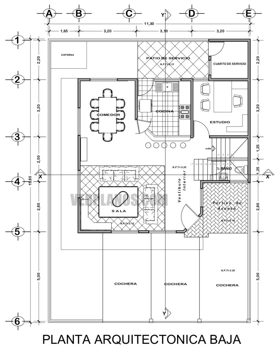 plano de casa primer piso casa de campo