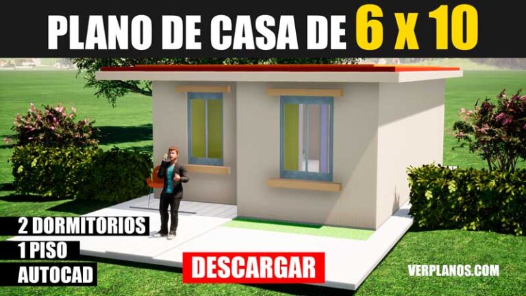 Plano de casa económico de 2 dormitorios