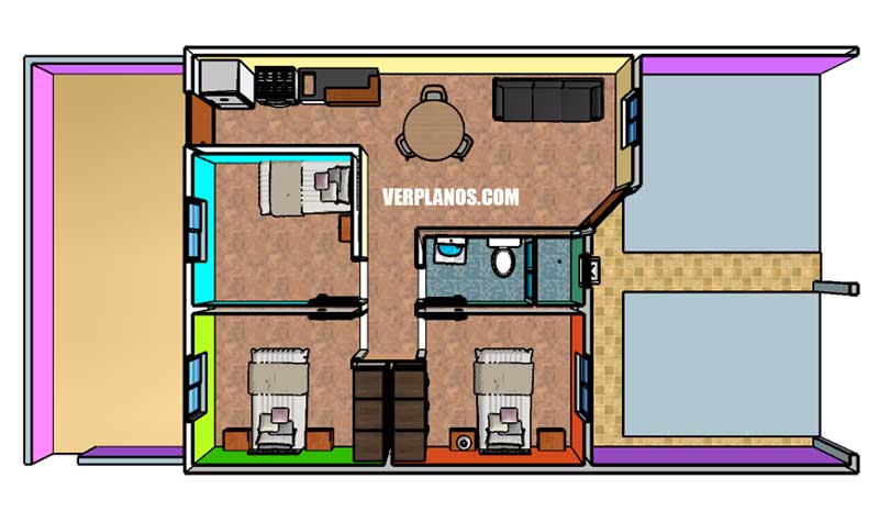 vista en planta plano de casa