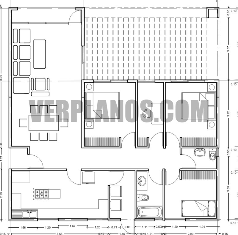 Vista previa vista en planta plano de casa para descargar