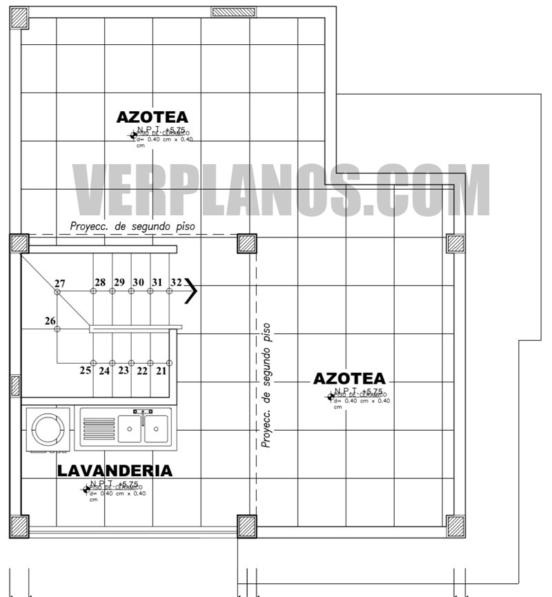 Vista previa en planta de la azotea