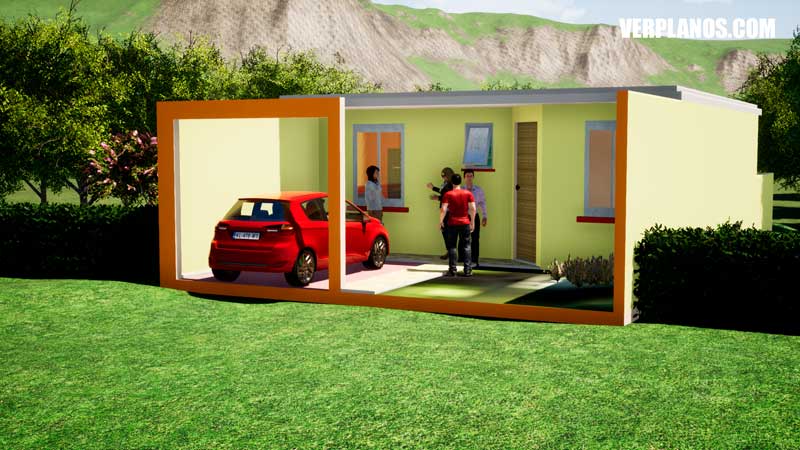 vista en perspectiva del plano de casa