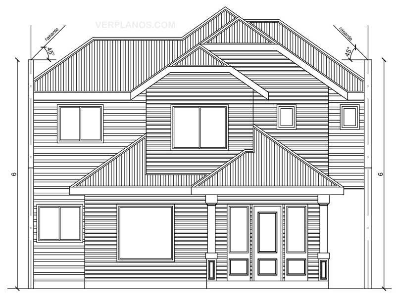 Vista previa plano de casa de 2 pisos
