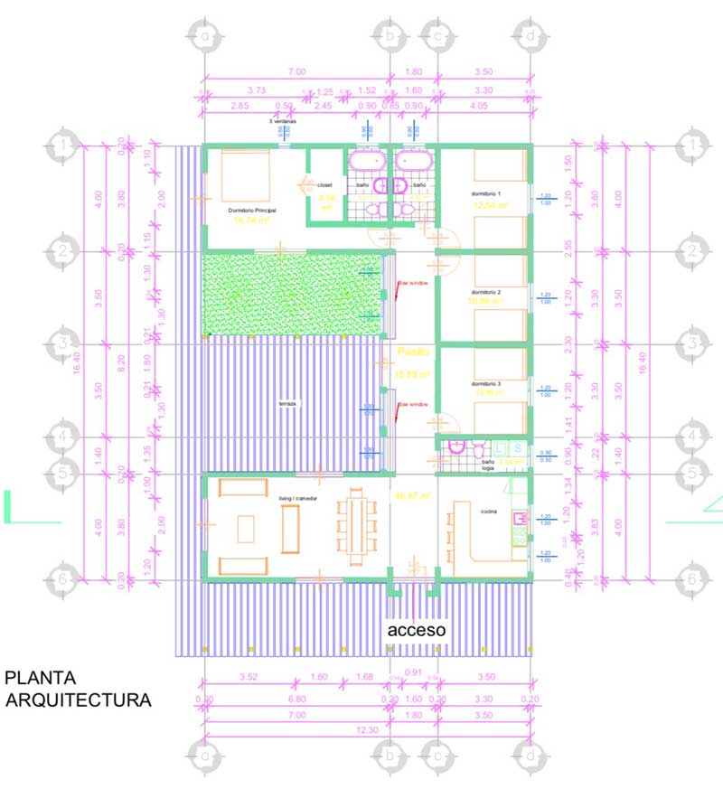 Vista Previa plano de casa de campo bastante moderna