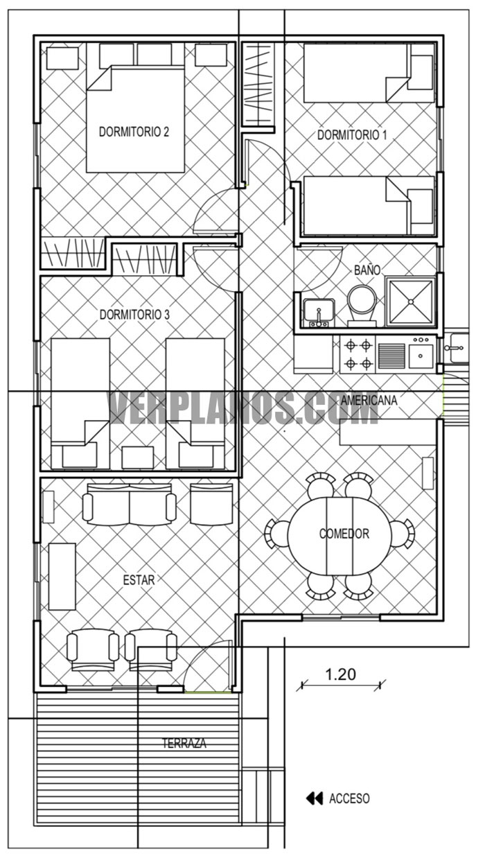 Vista previa plano de casa prefabricada