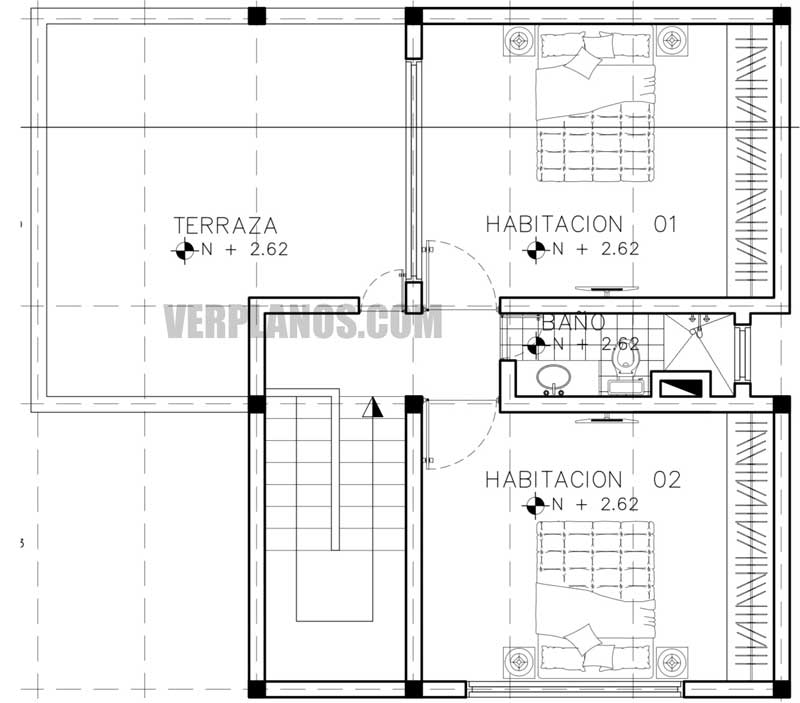 Vista previa segundo piso plano de casa