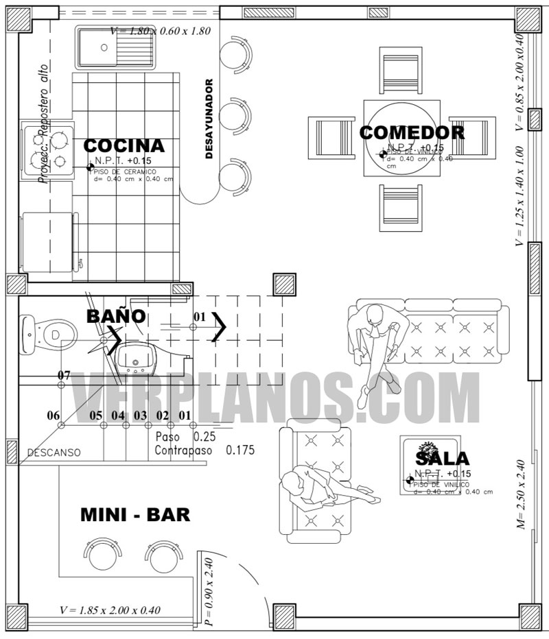 Vista previa plano de casa primer piso