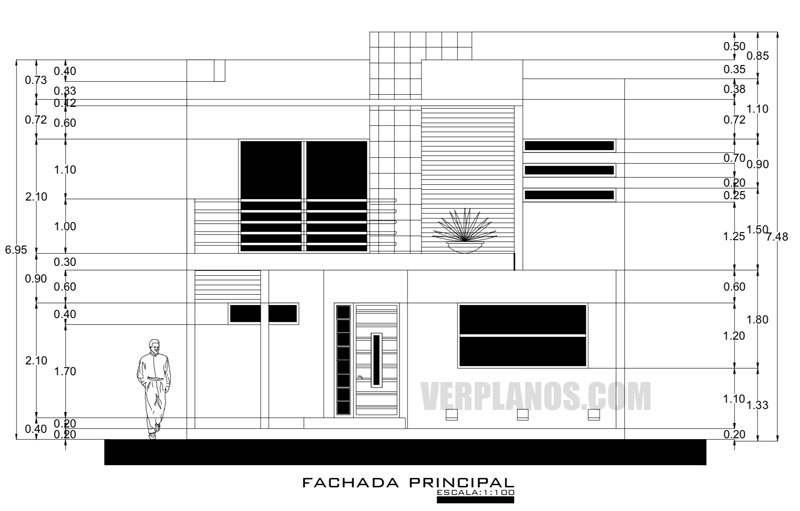 Vista previa fachada plano de casa