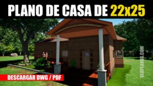 Plano de Casa de Campo 4 Dormitorios y 1 Piso (Con Medidas)