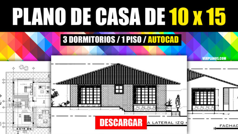 plano de casa de campo para descargar con medidas en autocad