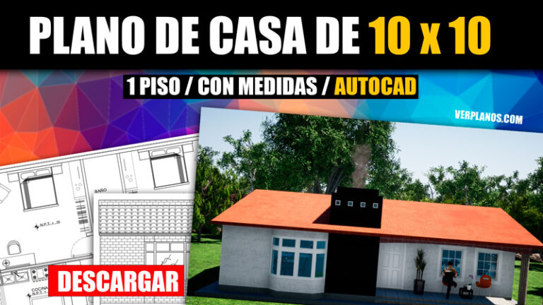 Plano de casa economica en autocad con medidas gratis descargar