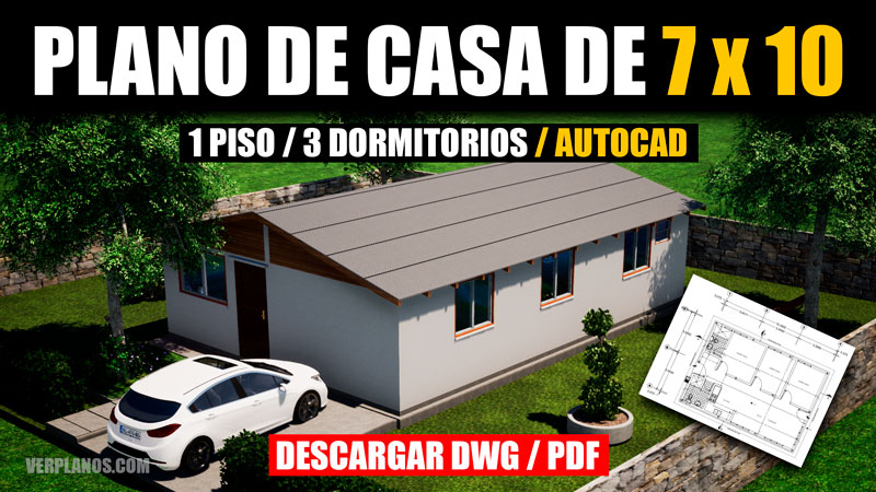 Plano de casa con medidas gratis en autocad y pdf