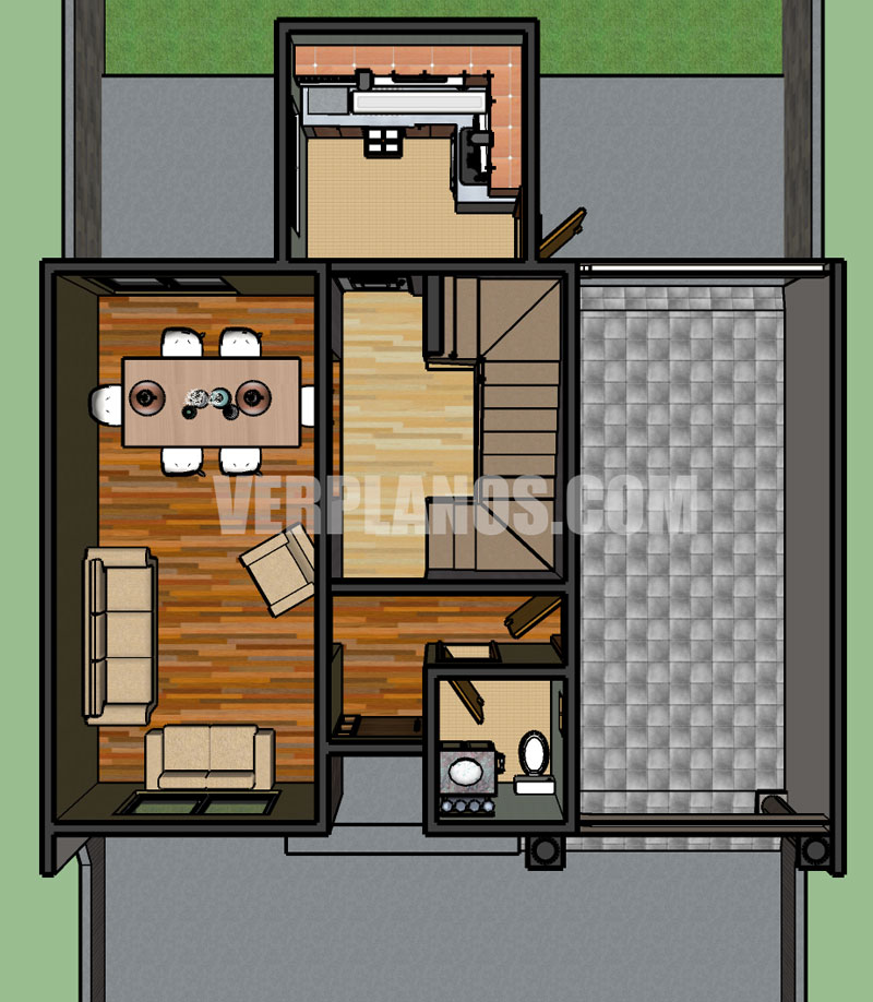 Vista previa plano de casa primer piso