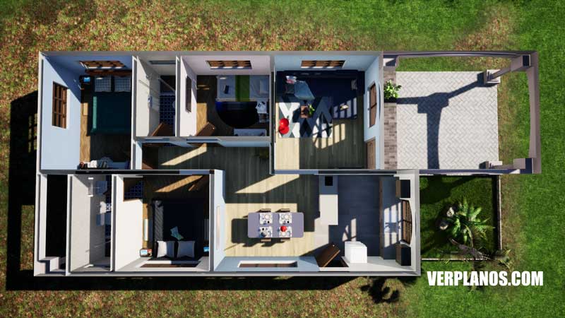 Vista previa en planta plano de casa