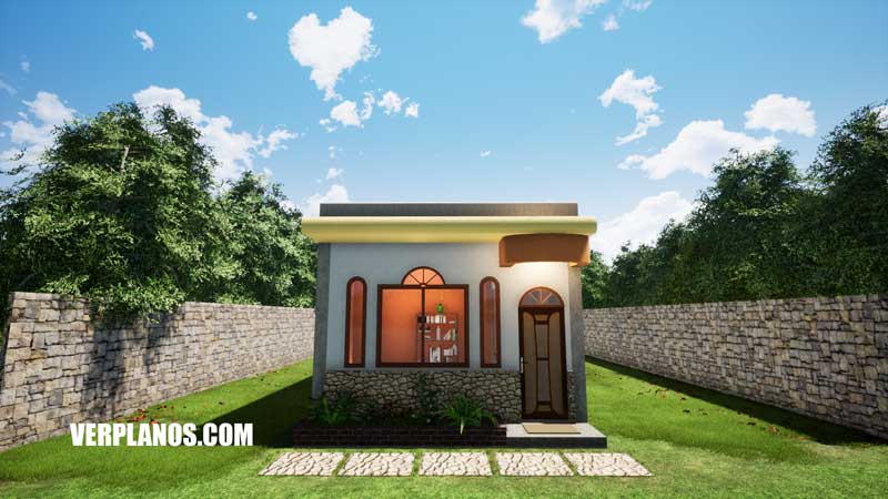 Vista previa fachada plano de casa sitio angosto