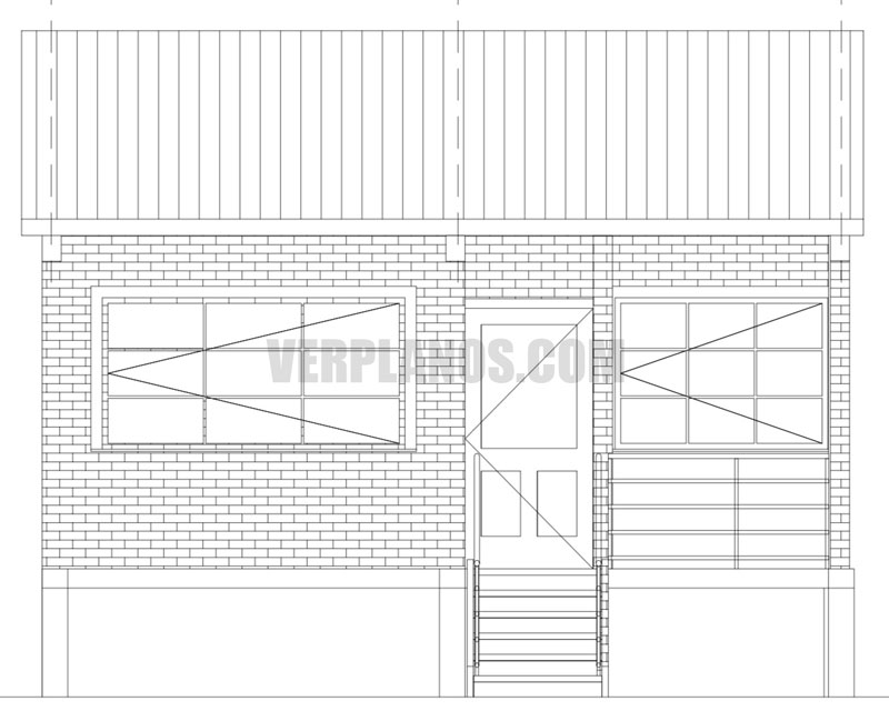 Vista previa fachada principal plano de casa economico