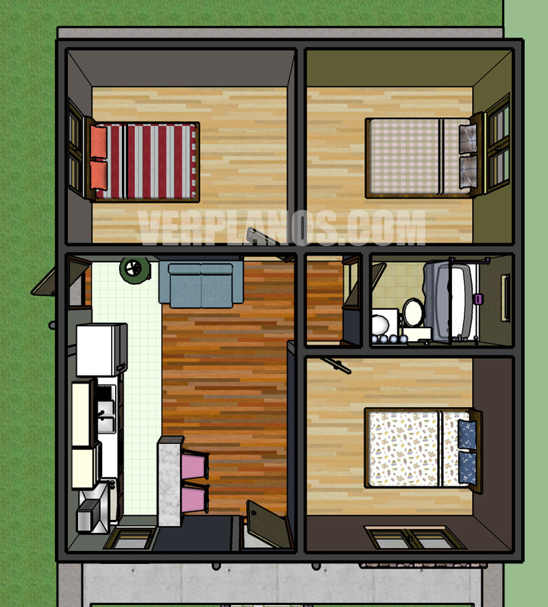 Vista previa plano de casa vista en planta