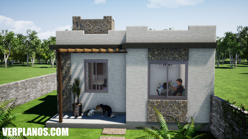 Vista previa plano de casa fachada