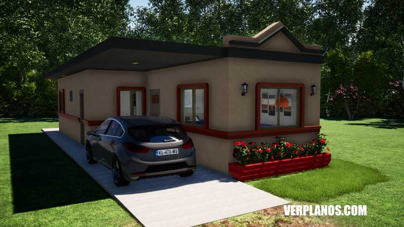 Vista previa plano de casa fachada